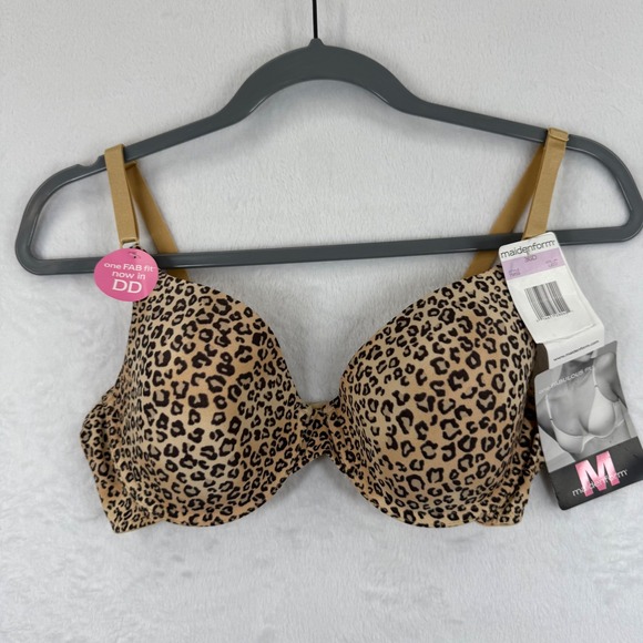 Maidenform 36D One Fabulous Fit Bra Leo Leopard Print Underwire NEW - Picture 1 of 6